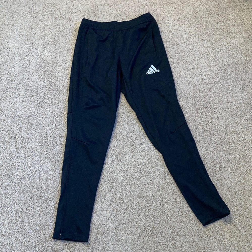 adidas black joggers (3 black stripes) size S